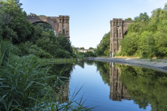 Ruins of the Hympendahlbrücke viaduct, Phoenix West in Dortmund, North Rhine-Westphalia, Germany,