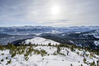 Summit of the Simetsberg, mountain panorama, Estergebirge, Bavarian Prealps, Bavaria Germany