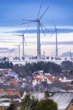 The town of Lichtenau, self-proclaimed energy town, wind farm, over 190 wind turbines and over 1200