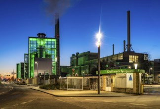 The Lausward combined heat and power plant in Düsseldorf, gas and steam turbine power plant,