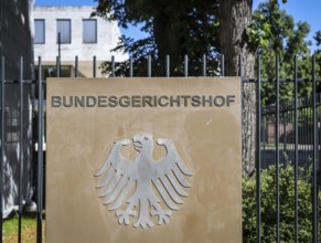 Karlsruhe, Baden-Württemberg, Germany, Federal Court of Justice, sign with the Federal Eagle emblem