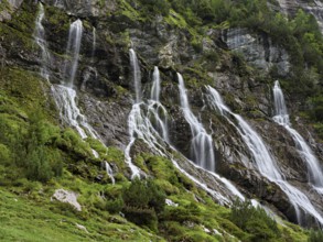 Cascades from the Jungibach Falls, Gental, Canton Bern, Switzerland, Europe