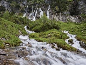 Cascades from the Jungibach Falls, Gental, Canton Bern, Switzerland, Europe