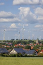 Lichtenau, North Rhine-Westphalia, Germany, wind farm in the village of Lichtenau. The wind farm is