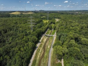 Bottrop, North Rhine-Westphalia, Germany, Renaturalised Boye, the tributary of the Emscher, has