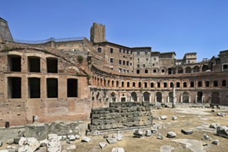 View of historic Traian's Forum Forum of Traian Foro Traiano from antiquity with building in