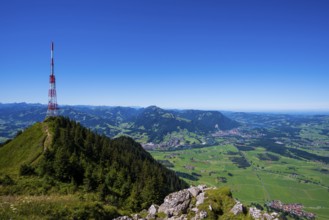 Bavarian Broadcasting Tower, Grünten, 1738m, Illertal, Allgäu Alps, Oberallgäu, Allgäu, Bavaria,