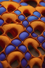 Nano material inspired by gecko feet with intricate patterns and vibrant colors representing