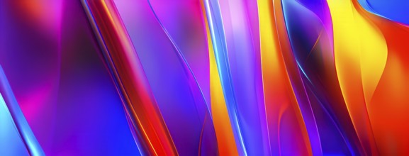 3d rendering of colorful abstract changing glass design, AI generated