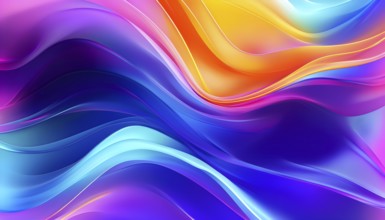 3d rendering of colorful abstract changing glass design, AI generated