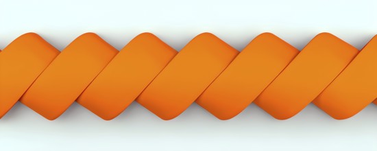 Three dimensional render of orange spiral ribbon against white background, AI generated