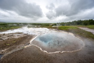 Hot spring, Haukadalur geothermal field, Golden Circle, South Iceland, Iceland, Europe