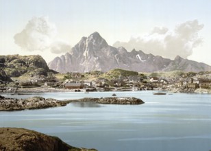 With Vaagakallen, Kabelvaag, Norway, View from 1885, Historical, digitally restored reproduction