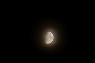 Veiled moon, summer night, Germany, Europe