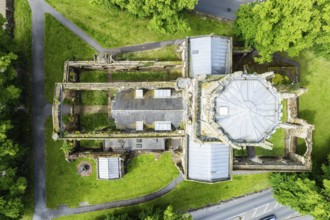 All Saints Church in Pontefract from a drone, West Yorkshire, England, United Kingdom, Europe