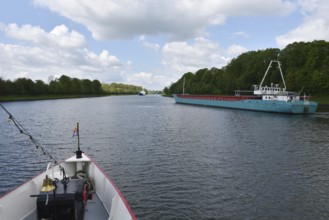 Trip on the paddle steamer, side-wheel steamer, Freya on the Kiel Canal, Kiel Canal,