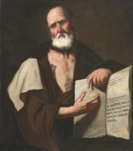 Aristotle, painting by Luca Giordano (Italian, 1634-1705), historically, digitally restored