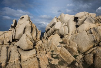 Bizarre and huge granite rocks by the sea, Capo Testa, near Santa Teresa di Gallura, Sardinia,