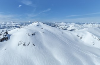 Summit Wisshore, Aerial view, Alpine panorama, Bernese Alps, Switzerland, Europe