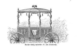 Carriage, City carriage of King Henry II, France, Illustration from 1880, Historical, digital