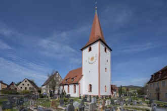 Church of St Thomas, 15th century, with cemetery, Altensittenbach, Middle Franconia, Bavaria,