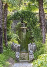 Waterfall, Villa Monastero, Varenna, Lake Como, Lago di Como, Italy, Europe