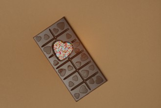 Chocolate bar with heart shape