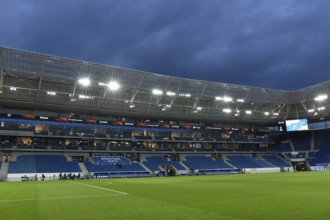 Indoor, pitch, main stand, empty, floodlight, blue hour, Europa League, PreZero Arena, Sinsheim,