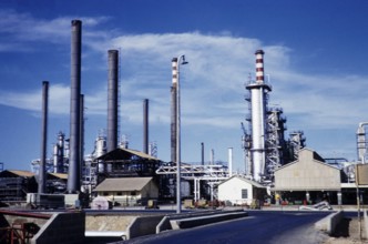 Isla oil refinery in Willemstad, Curaçao, Netherlands Antilles, around 1960