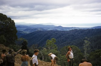 Melbourne Grammar School expedition to Queensland, Australia, 1956 Boys exploring the tropical