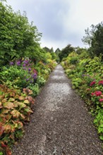 Footpath, Ilnacullin, Garinish Island, gardens, rain clouds, rainy weather, Glengarriff, Bay of