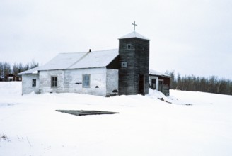 Webequie First Nation Ojibway community, Eastwood Island, Northern Ontario, Canada 1978 old wooden