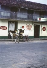 Coca Cola advert on the side of a café canteen, streets of El Progreso, Yucatán Peninsula, Mexico,