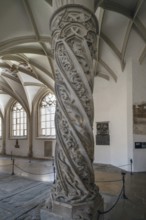 Ornaments on a column in the late Gothic mortuary, burial place of the cathedral canons,