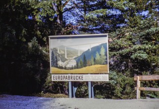 Poster Europabrücke, Europabrücke south of Innsbruck, Brenner motorway, Tyrol, Austria, Europe