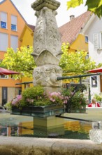 Garden gate fountain, ornamental fountain in Renaissance style, originally by stonemason Hans Merk