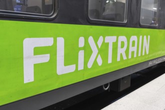 Flixtrain long-distance train from Flix at Berlin Central Station, Germany, Europe