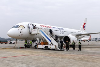 China Eastern's first COMAC C919 aircraft developed entirely in China with the registration B-919C