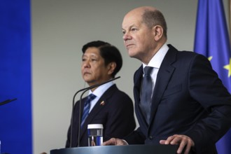 (R-L) Olaf Scholz, Federal Chancellor, and Ferdinand Marcos Jr, President of the Republic of the