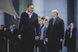 (R-L) Olaf Scholz (SPD), Federal Chancellor, and Srettha Thavisin, Prime Minister of Thailand,