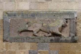 Lion Relief overlooking the main entrance of the city, the Lion gate, Ani Archaeological site,