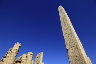 Luxor, Karnak Temple, obelisks of Thutmosis I and Hatshepsut in the temple complex at Karnak,