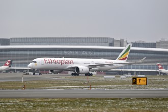 Aircraft Ethiopian Airlines, Airbus A350-900, ET-AYM, Zurich Kloten, Switzerland, Europe