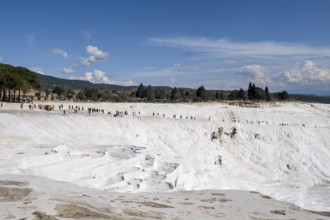 Sintered limestone terraces of Pamukkale, Pamukkale, Denizli province, Aegean region, Turkey, Asia