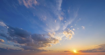 Beautiful dramatic scenic sunset sky background