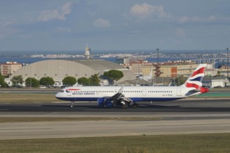 Lisbon, Portugal - September 2, 2023: British Airways Airbus A321-251NX passenger plane taxi on