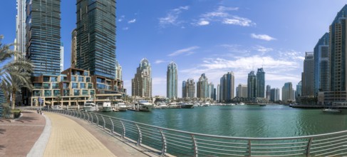 Captivating Dubai Marina, A Scenic Waterfront Skyline of Modern Luxury and High-Rise Architecture