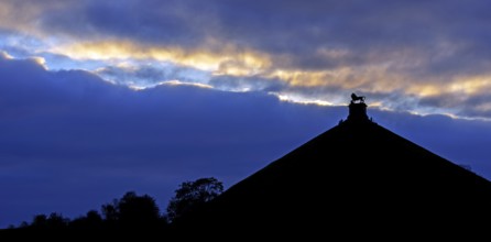 Lion's Mound at sunset, monument commemorating the ending of the Napoleonic war at Domain of the