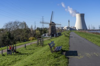 The Doel nuclear power plant on the Scheldt, one of two nuclear power plants in Belgium, consists