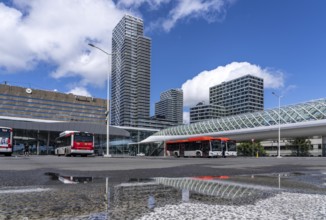 Bus station, public transport connection at The Hague Central Station, Centraal Station,